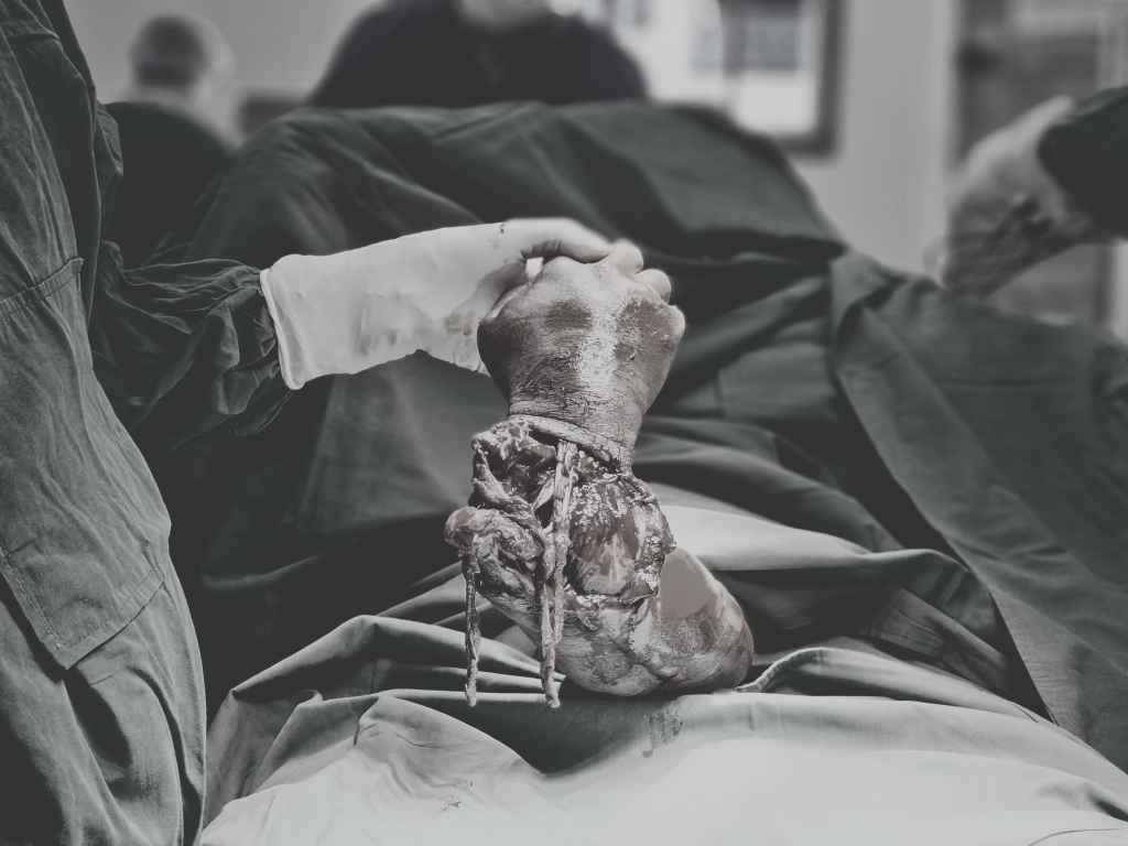 Hình ảnh cẳng tay bị đức rời sau tai nạn