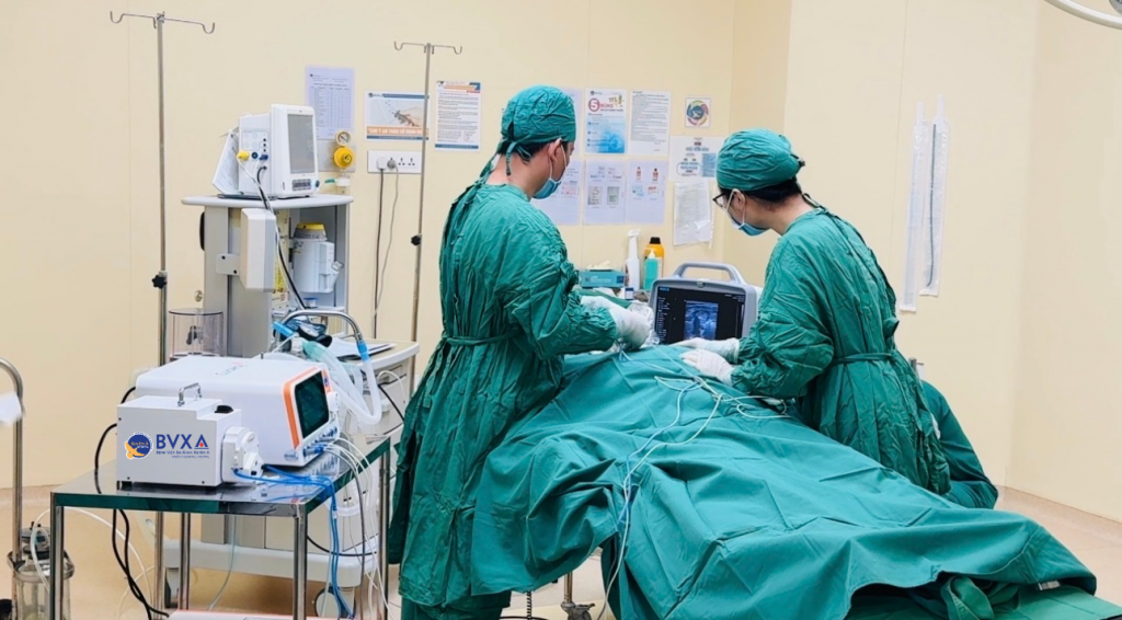 Ảnh ghi nhận trong ca phẫu thuật bằng phương pháp RFA