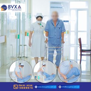 Hình ảnh bệnh nhân tập đi lại