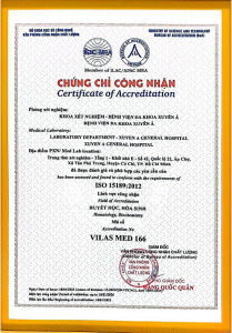 Chứng chỉ công nhận đạt tiêu chuẩn ISO 15189 năm 2022