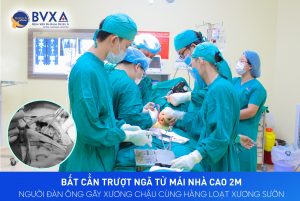 Hình ảnh ekip phẫu thuật cho bệnh nhân gãy xương chậu cùng hàng loạt xương sườn