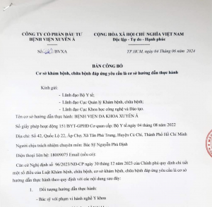 Bản công bố cơ sở khám, chữa bệnh
