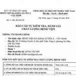 BÁO CÁO TỰ KIỂM TRA, ĐÁNH GIÁ CHẤT LƯỢNG BỆNH VIỆN – BVXA TÂY NINH 2025