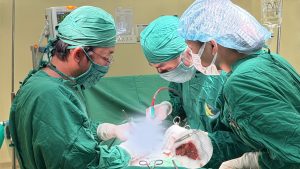 Hình ảnh ghi nhận quá trình phẫu thuật loại bỏ sỏi san hô